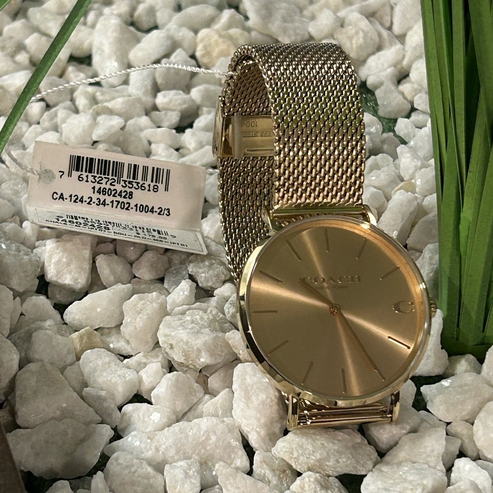 Coach Men's Charles Gold-Tone Stainless Steel Mesh Bracelet Watch 41mm - Picture 8 of 16